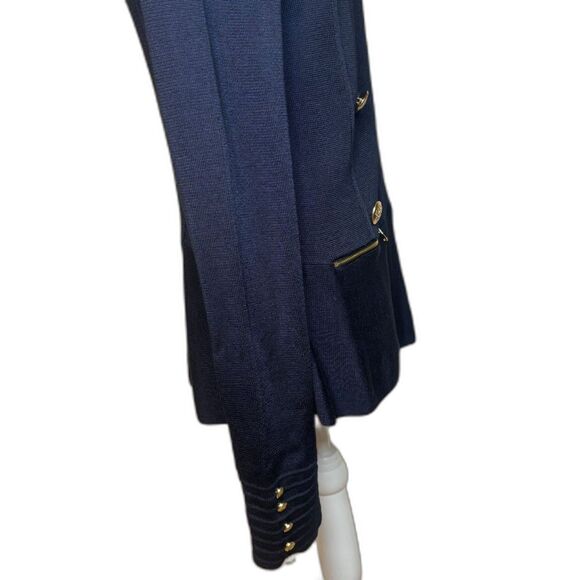 INC International Concepts Parisian Tweed Designer Zip Gold Navy Casual Jacket - Picture 8 of 8